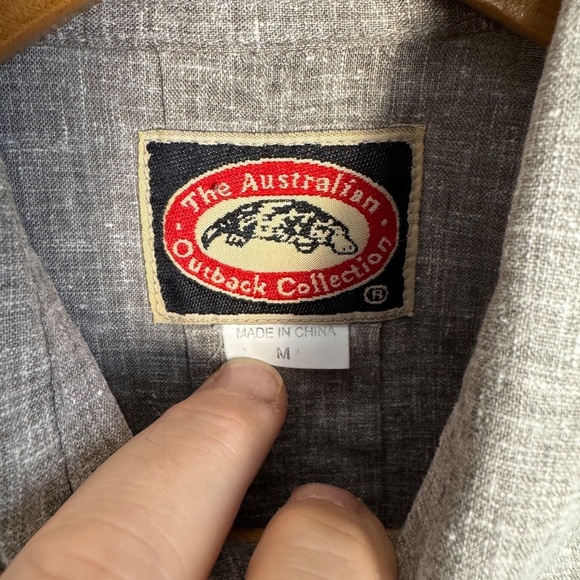 The Australian Outback Collection Men's Short Sleeve HEMP Button Up Shirt Gray M - Picture 4 of 13